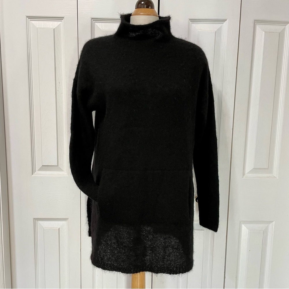 Peruvian Connection Alpaca Black Cowl Neck Light Weight Sweater Tunic Dress